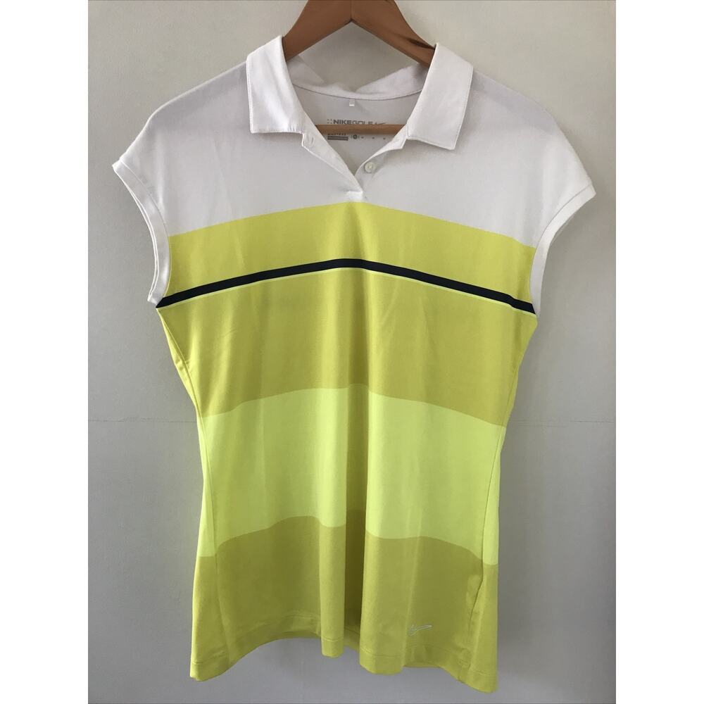 Nike Golf Performance Womens Yellow Sleeveless Dri Fit Athletic Top Shirt M 40"